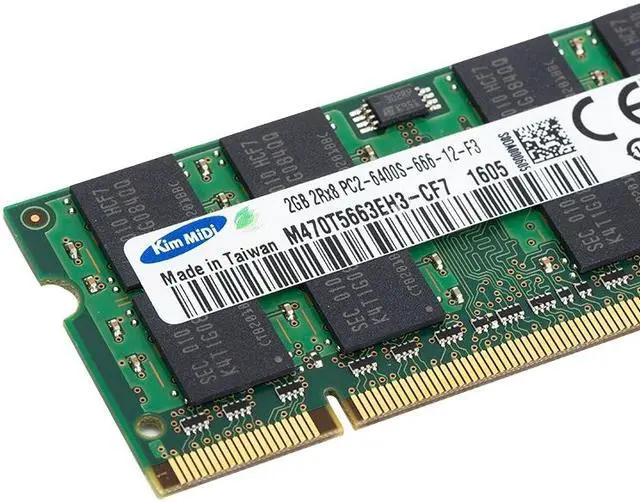 Alt view image 3 of 6 - Kim MiDi 1.8V DDR2 800MHz 2GB Memory RAM Module for Laptops