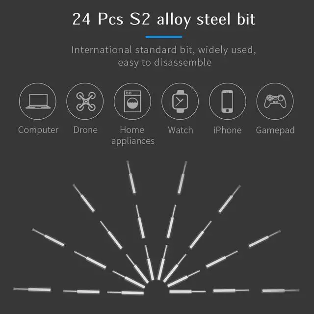 Alt view image 6 of 7 - 28 in 1 Precision Electric Screwdriver Set with LED Light