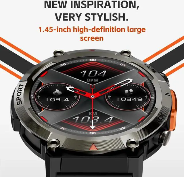 Alt view image 3 of 6 - S100 Smart Watch Men With Flashlight Outdoor Sport Fitness Tracker Blood Pressure Waterproof Smartwatch for Android IOS