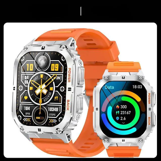 Main image of Tactical Smart Watch Men 1.96" AMOLED Screen Heart Rate Blood Oxygen Monitoring Fitness Tracker Sport Mode With Compass IP68