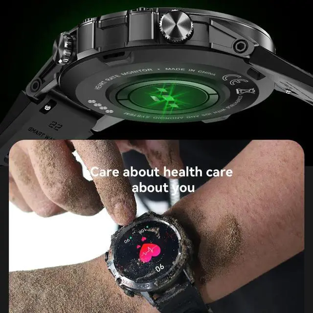 Alt view image 2 of 6 - Falcon Smartwatch Bluetooth Call Rugged Sports Smartwatch for Men with Fitness Tracking, 24H Heart Rate Monitoring SPO2