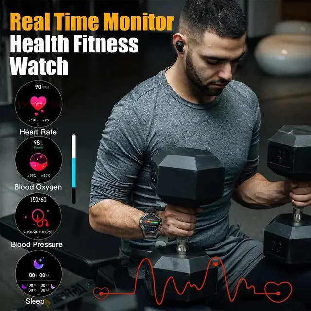 Alt view image 4 of 6 - 1.39inch Bluetooth Call Smart Watch Men Sports Fitness Tracker IP68 Waterproof Smartwatch for Android IOS 400mAh
