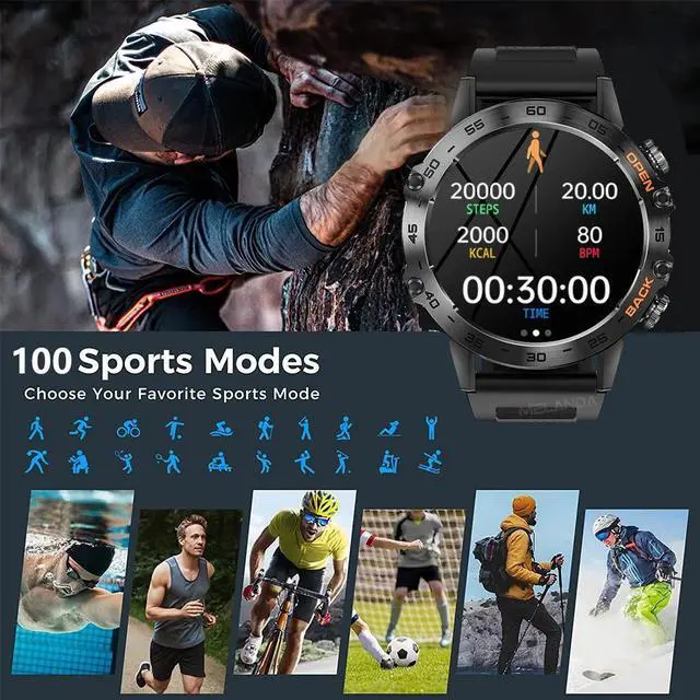 Alt view image 5 of 6 - 1.39inch Bluetooth Call Smart Watch Men Sports Fitness Tracker IP68 Waterproof Smartwatch for Android IOS 400mAh
