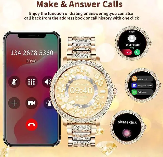 Alt view image 5 of 6 - VWAR Smart Watch Ladies Sport Fitness Bluetooth Call Waterproof IP67 Bracelet True Red Blood Oxygen Tracker Smartwatch Woman