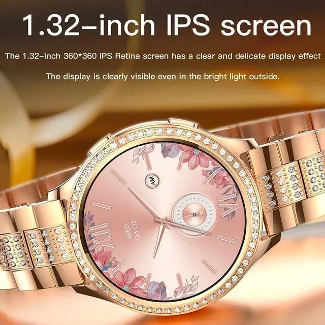 Alt view image 2 of 6 - Women Bluetooth Call Smart Watch Heart Rate Blood Pressure HD Screen Sports Fitness Ladies Smartwatch Diamond Band
