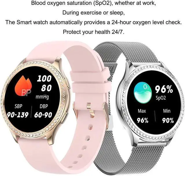 Alt view image 5 of 6 - Women Bluetooth Call Smart Watch Heart Rate Blood Pressure HD Screen Sports Fitness Ladies Smartwatch Diamond Band