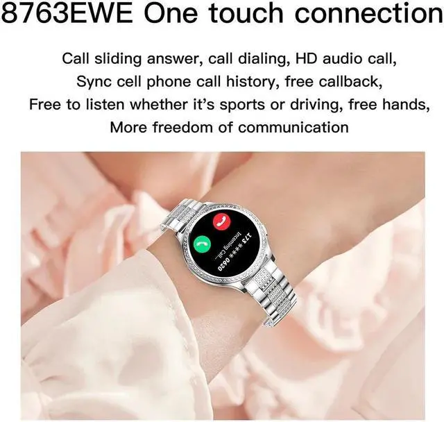 Alt view image 6 of 6 - Women Bluetooth Call Smart Watch Heart Rate Blood Pressure HD Screen Sports Fitness Ladies Smartwatch Diamond Band