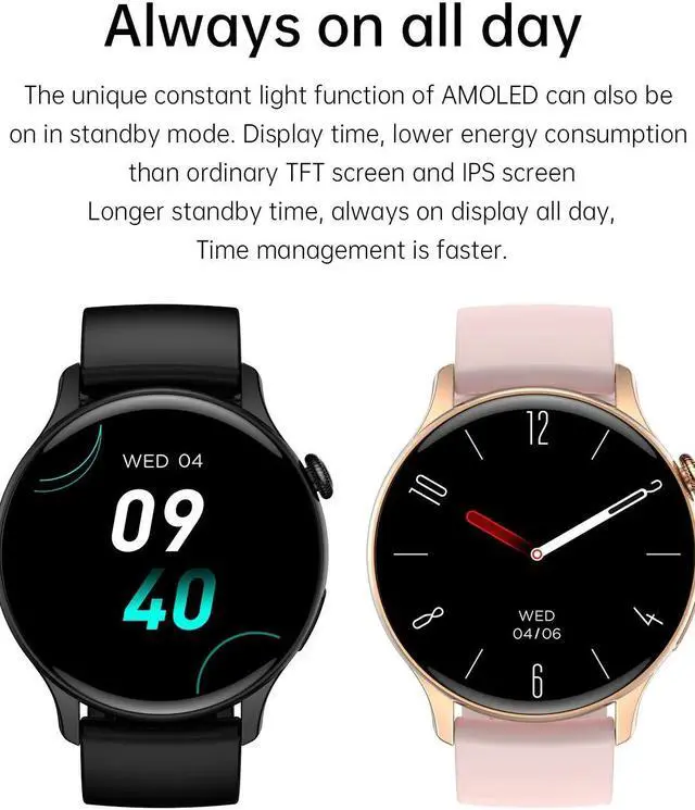 Alt view image 5 of 6 - HK85 Smart Watch Men AMOLED Screen NFC Waterproof Sport Fitness Tracker Bluetooth Call Smartwatch Women For Android IOS