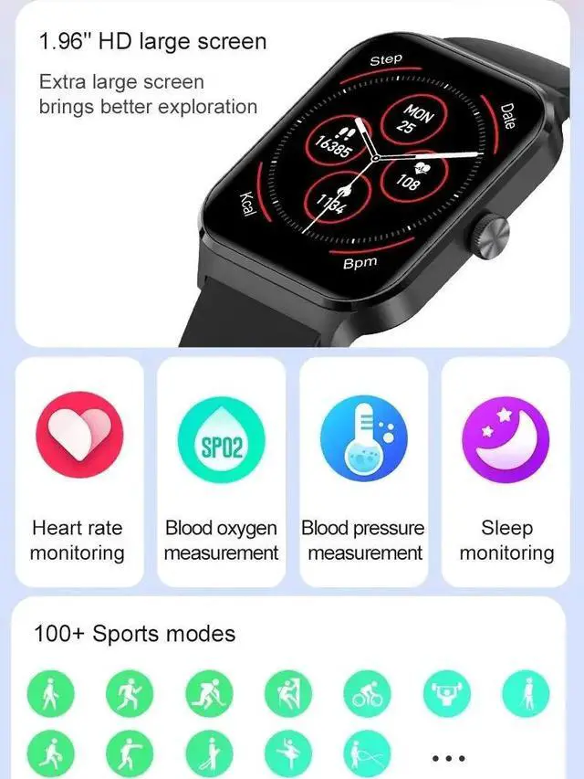 Alt view image 2 of 5 - 2024 P60 Smart Watch GTS 4 for Men Women Android IOS Sports Smartwatch Bluetooth Call SpO2 Heart Rate Monitor Watches