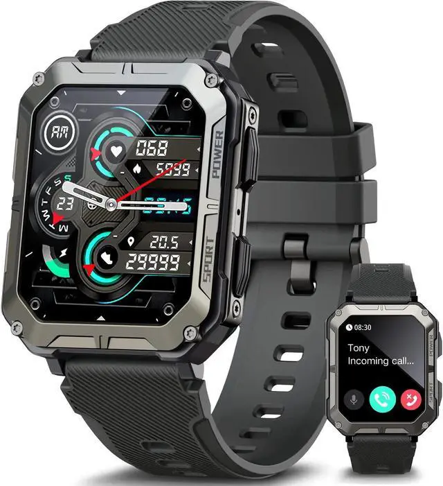 Main image of C20 Pro Military Smart Watch for Men Bluetooth Call Rugged Tactical Smartwatch 5 ATM Waterproof Outdoor Sports Fitness Tracker