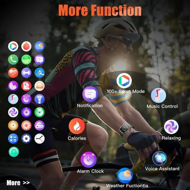 Alt view image 4 of 6 - C20 Pro Military Smart Watch for Men Bluetooth Call Rugged Tactical Smartwatch 5 ATM Waterproof Outdoor Sports Fitness Tracker