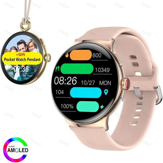Main image of AMOLED Smart Watch 2024 Men Bluetooth Call Always-on Screen Heart Rate Monitor Sports Smartwatch Women VS Google Pixel 2 Watch