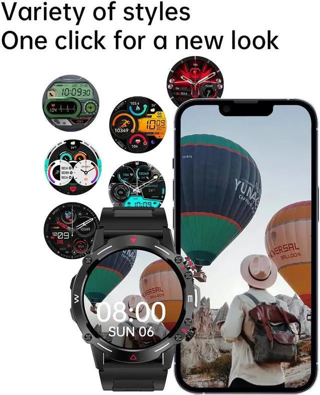 Alt view image 6 of 6 - HK87 Smart Watch AMOLED Display Health Monitor IP68 Waterproof NFC BT Call Long Battery Life Smartwatch M42 for Men Android IOS