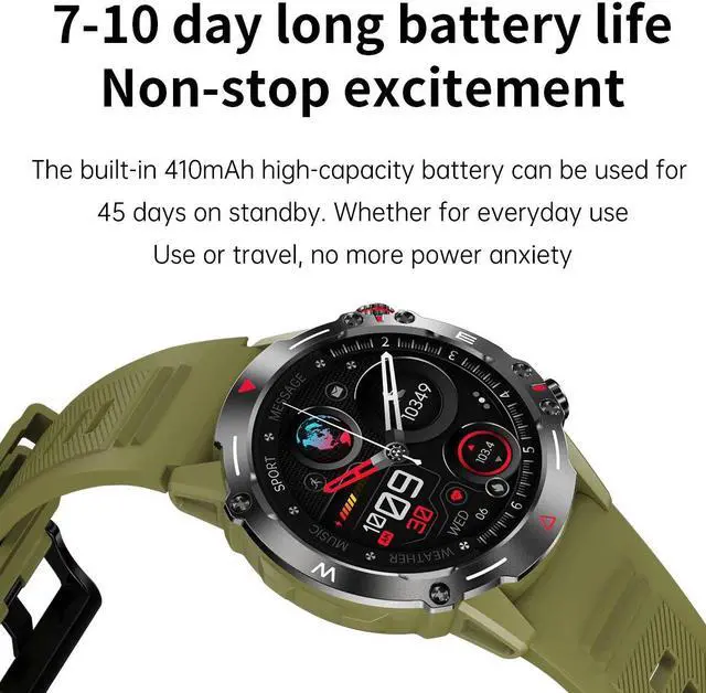 Alt view image 5 of 6 - HK87 Smart Watch AMOLED Display Health Monitor IP68 Waterproof NFC BT Call Long Battery Life Smartwatch M42 for Men Android IOS