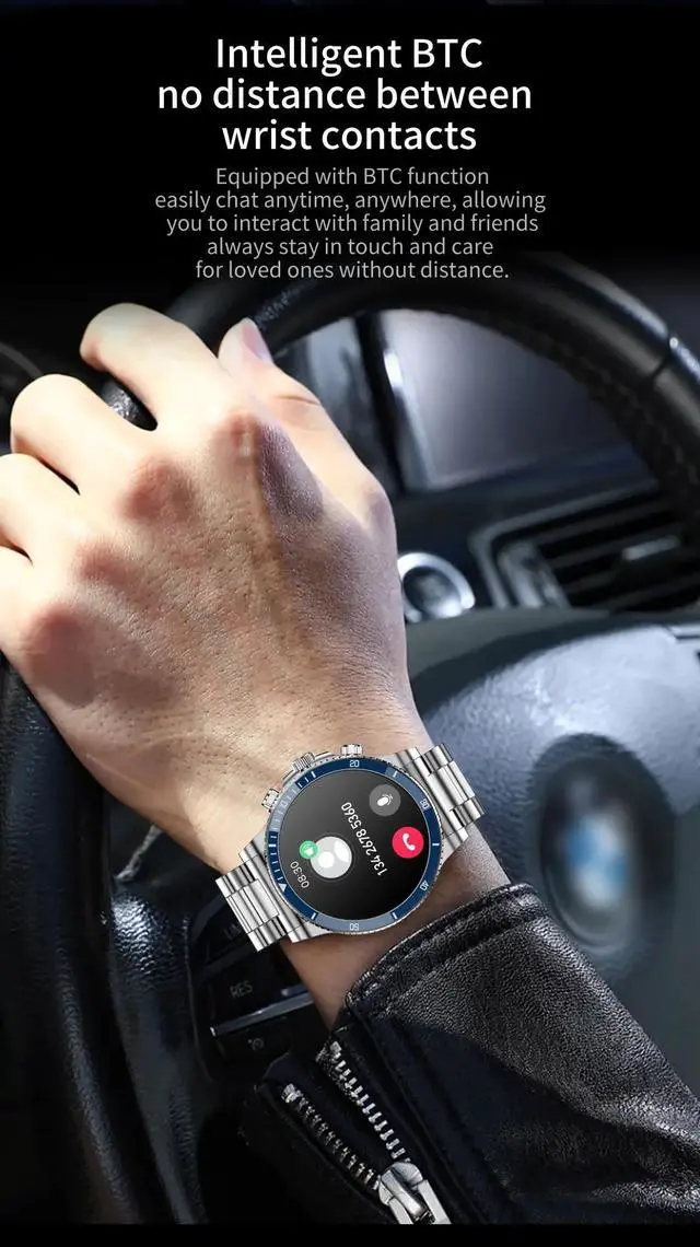 Alt view image 4 of 6 - Smart Watches Mens Blood Oxygen Heart Rate Bluetooth Call  Business SmartWatch Men's Waterproof