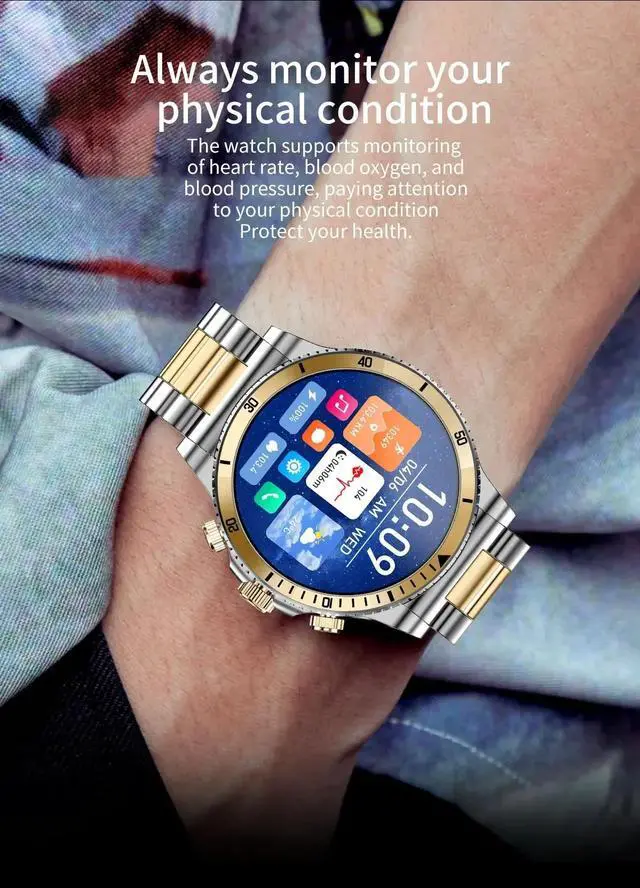 Alt view image 5 of 6 - Smart Watches Mens Blood Oxygen Heart Rate Bluetooth Call  Business SmartWatch Men's Waterproof