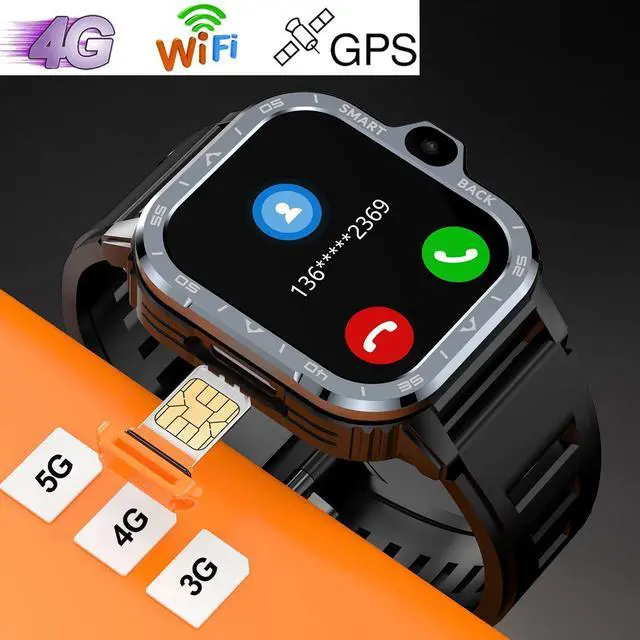 Alt view image 2 of 6 - Dual Camera 4G Smart Watch Men 2.03" Screen 128G/64G Rom Storage SIM Card Google Play Heart Rate Android Smartwatch