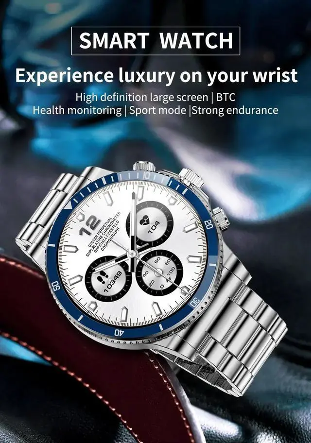 Alt view image 2 of 6 - Smart Watches Mens Blood Oxygen Heart Rate Bluetooth Call  Business SmartWatch Men's Waterproof