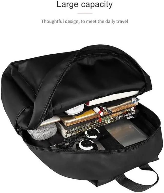 Alt view image 4 of 5 - SJ03 13-15.6 inch Universal Large-capacity Laptop Backpack with USB Charging Port & Headphone Port (Black)