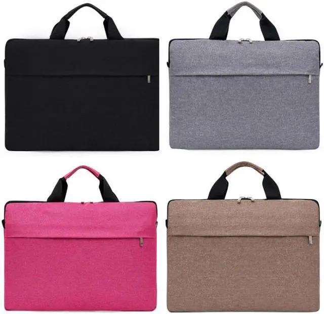 Alt view image 2 of 6 - Portable Notebook Bag Multifunctional Waterproof and Wear-Resistant Single Shoulder Computer Bag, Size: 14 inch (Pink)