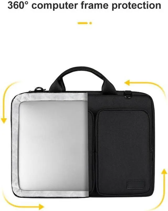 Alt view image 2 of 6 - ST11 Polyester Thickened Laptop Bag with Detachable Shoulder Strap, Size:15.6 inch 15.6 inch (with Strap) (Pink)