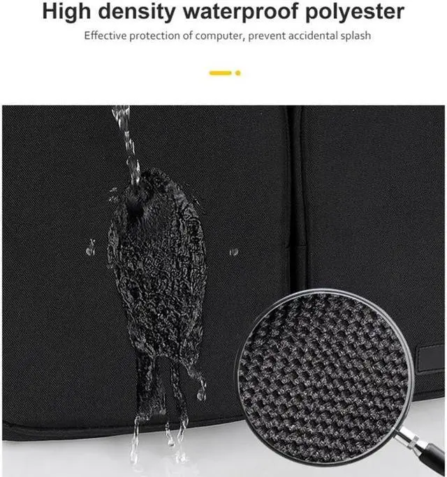 Alt view image 4 of 6 - ST11 Polyester Thickened Laptop Bag with Detachable Shoulder Strap, Size:15.6 inch 15.6 inch (with Strap) (Pink)