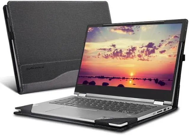 Main image of Laptop PU Leather Protective Case For IdeaPad C340 14 inch (Dark Gray)