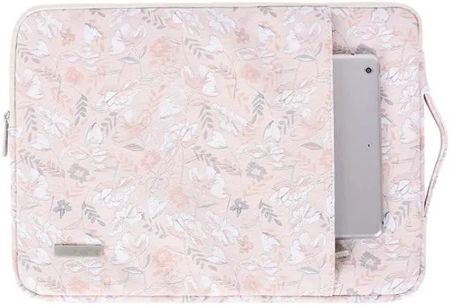 Main image of G4-89  PU Laptop Case Tablet Sleeve Bag with Telescoping Handle, Size: 12 Inch 12 Inch (Light Pink)