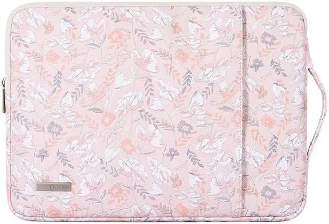 Alt view image 2 of 5 - G4-89  PU Laptop Case Tablet Sleeve Bag with Telescoping Handle, Size: 12 Inch 12 Inch (Light Pink)