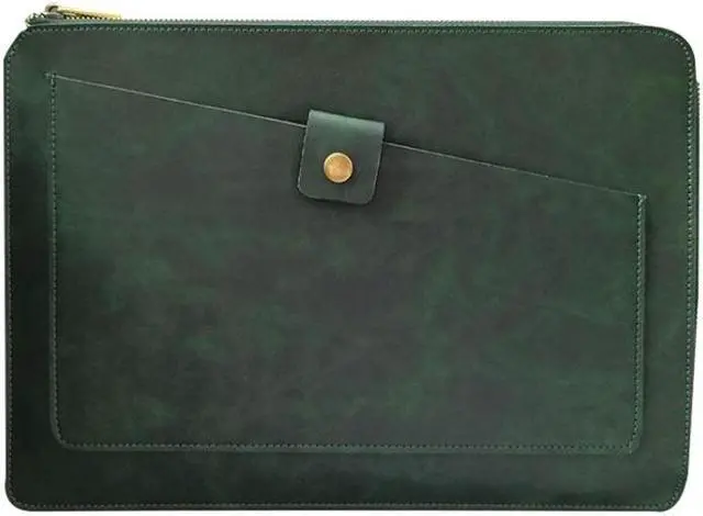 Main image of Universal Genuine Leather Business Zipper Laptop Tablet Bag For 12 inch and Below (Green)