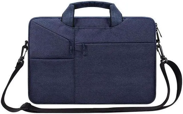 Main image of ST02S Waterproof Tear Resistance Hidden Portable Strap One-shoulder Handbag for 15.6 inch Laptops, with Suitcase Belt (Navy Blue) Black
