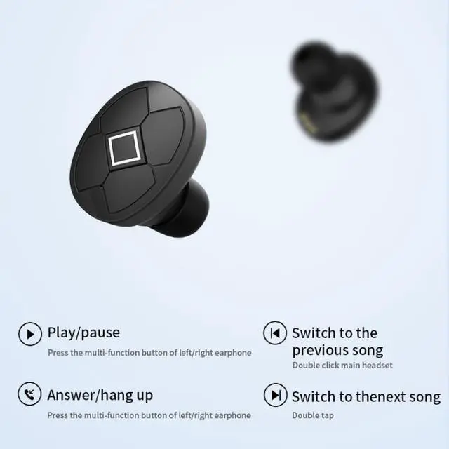 Alt view image 6 of 7 - V5-TWS Bluetooth V5.0 Wireless Stereo Headset with Charging Case, Support Intelligent Pairing & Siri Voice(Black)