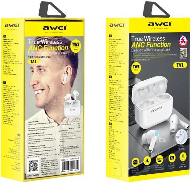 Alt view image 3 of 7 - awei TA1 Bluetooth V5.0 Ture Wireless Sports ANC Noise Cancelling IPX4 Waterproof TWS Headset with Charging Case