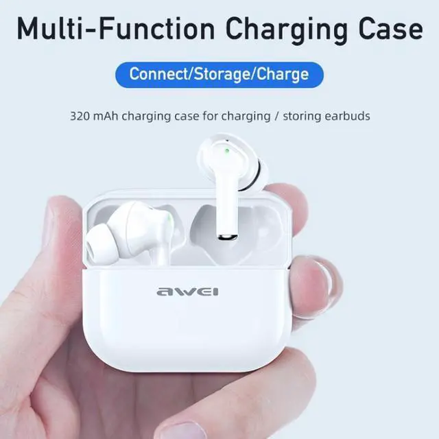 Alt view image 5 of 7 - awei TA1 Bluetooth V5.0 Ture Wireless Sports ANC Noise Cancelling IPX4 Waterproof TWS Headset with Charging Case