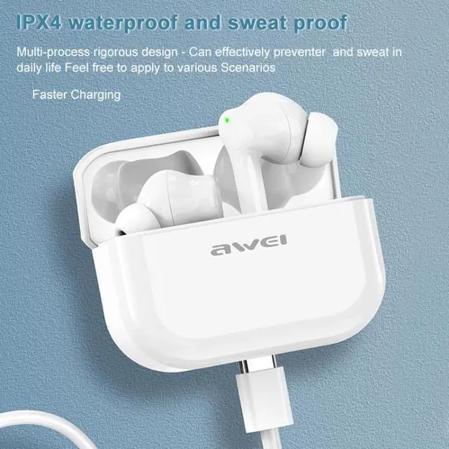 Alt view image 6 of 7 - awei TA1 Bluetooth V5.0 Ture Wireless Sports ANC Noise Cancelling IPX4 Waterproof TWS Headset with Charging Case