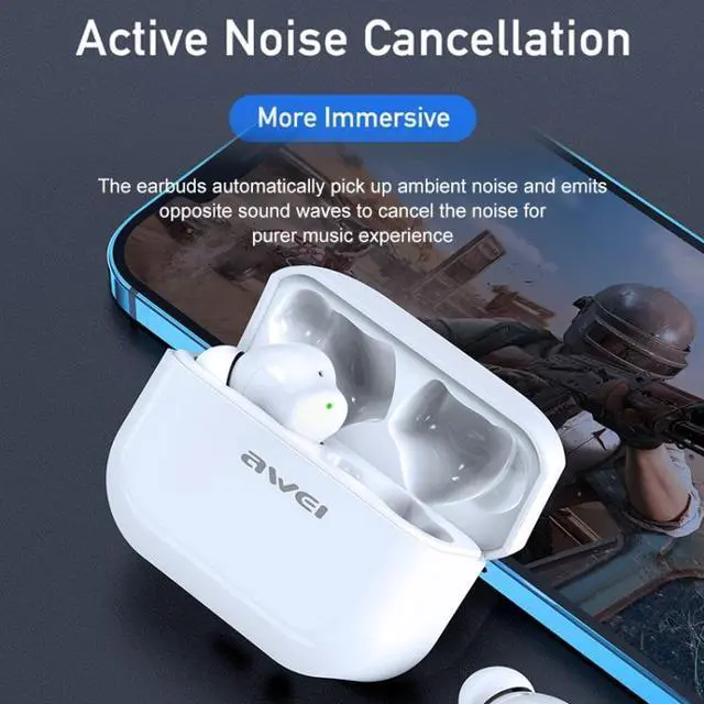 Alt view image 7 of 7 - awei TA1 Bluetooth V5.0 Ture Wireless Sports ANC Noise Cancelling IPX4 Waterproof TWS Headset with Charging Case