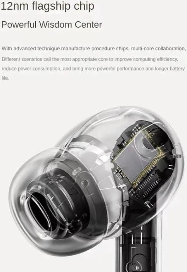 Alt view image 5 of 7 - Buds 4 Pro 48dB Noise Cancelling Bone Sensor Wireless Earphone (Black)