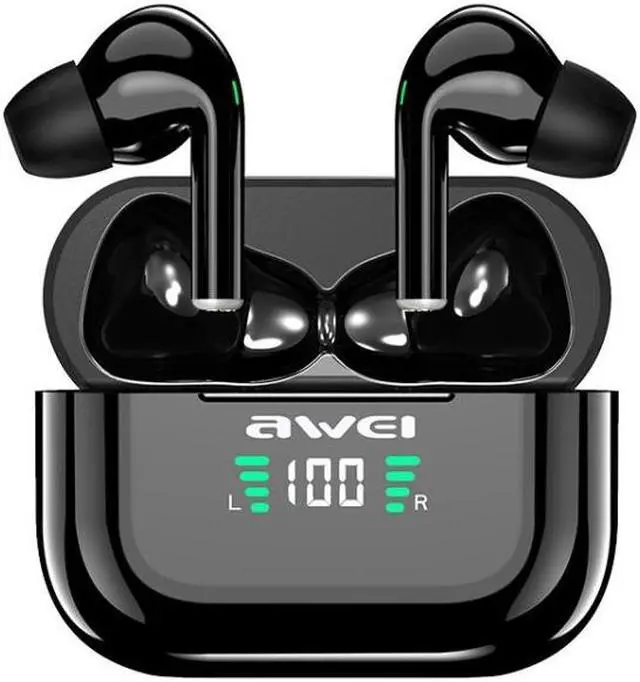 Main image of awei T29P Bluetooth V5.0 LED Digital Display Ture Wireless Sports IPX4 Waterproof TWS Headset with Charging Case