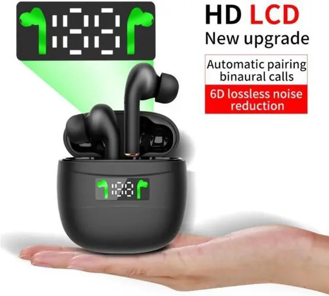 Alt view image 4 of 7 - J3 Pro TWS Hifi Wireless Bluetooth 5.2 Earphone LED Display Waterproof Sports Gaming Headset Noise Earbuds (Black)