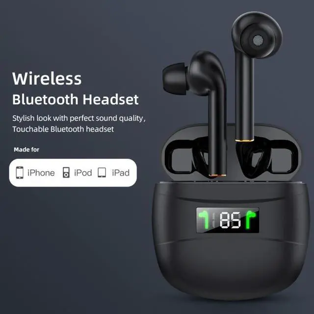 Alt view image 5 of 7 - J3 Pro TWS Hifi Wireless Bluetooth 5.2 Earphone LED Display Waterproof Sports Gaming Headset Noise Earbuds (Black)