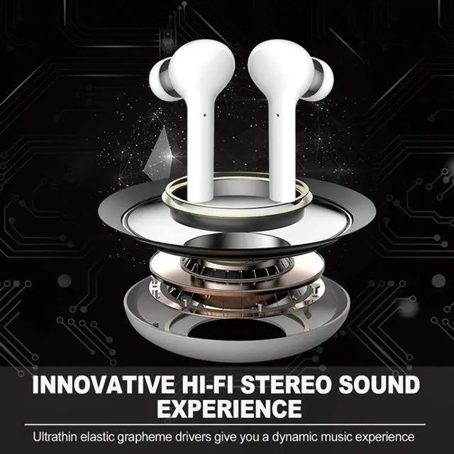 Alt view image 7 of 7 - J3 Pro TWS Hifi Wireless Bluetooth 5.2 Earphone LED Display Waterproof Sports Gaming Headset Noise Earbuds (Black)