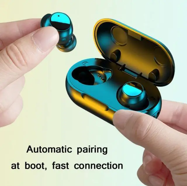 Alt view image 3 of 7 - TWS-22 Bluetooth 5.0 In-Ear Sports Waterproof Noise Cancelling Touch Control Mini Headphones (Pink)