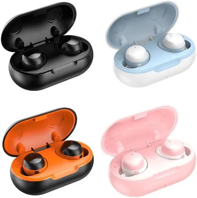 Alt view image 2 of 7 - TWS-22 Bluetooth 5.0 In-Ear Sports Waterproof Noise Cancelling Touch Control Mini Headphones (Pink)