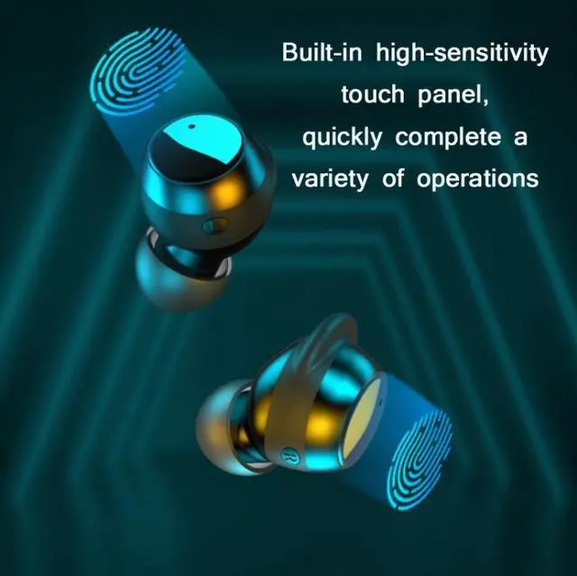 Alt view image 6 of 7 - TWS-22 Bluetooth 5.0 In-Ear Sports Waterproof Noise Cancelling Touch Control Mini Headphones (Pink)