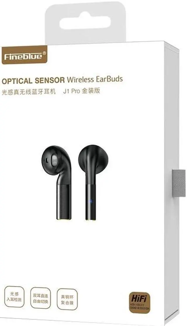 Alt view image 3 of 7 - Fineblue J1 Pro Bluetooth 5.0 TWS Wireless Bluetooth Earphone (Black)