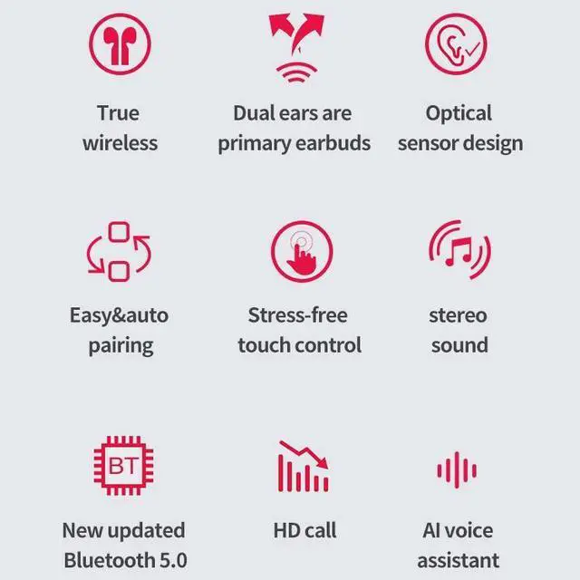 Alt view image 4 of 7 - Fineblue J1 Pro Bluetooth 5.0 TWS Wireless Bluetooth Earphone (Black)