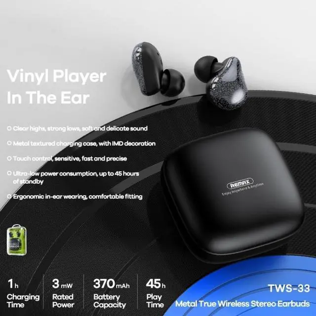 Alt view image 4 of 4 - Remax TWS-33 Bluetooth 5.0 True Wireless Stereo Music Bluetooth Earphone (Green)
