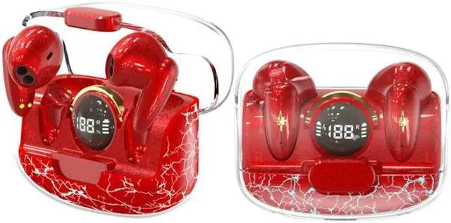 Main image of TWS Wireless Bluetooth Headset In-ear Space Capsule Gaming Headset Space Capsule Red (Transparent Red)