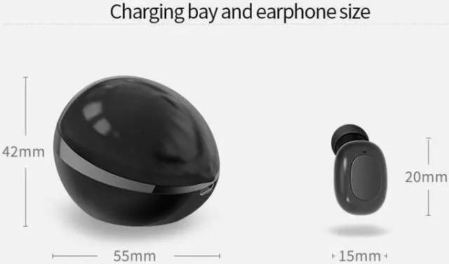 Alt view image 5 of 6 - A10 TWS Space Capsule Shape Wireless Bluetooth Earphone with Magnetic Charging Box & Lanyard, Support HD Call & Automatic Pairing Bluetooth (Black White)