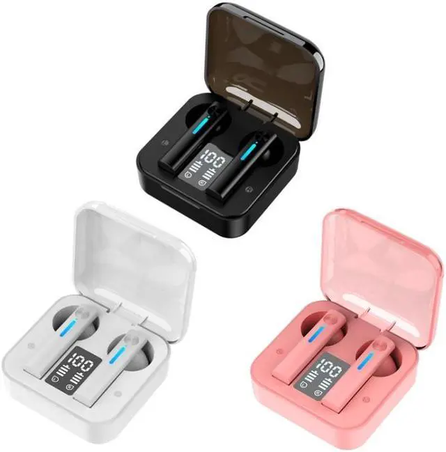 Alt view image 2 of 7 - T13 TWS Digital Display Wireless In-Ear Sports Bluetooth Earphones Support Touch Control (Pink)